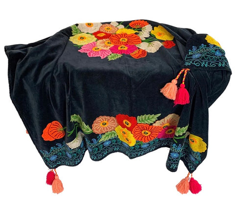 Exquisite Velvet Embroidered Throw (one of each colour remaining) *free standard shipping within Australia*