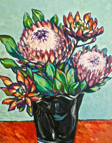 Proteas   Liz Moore Golding original artwork
