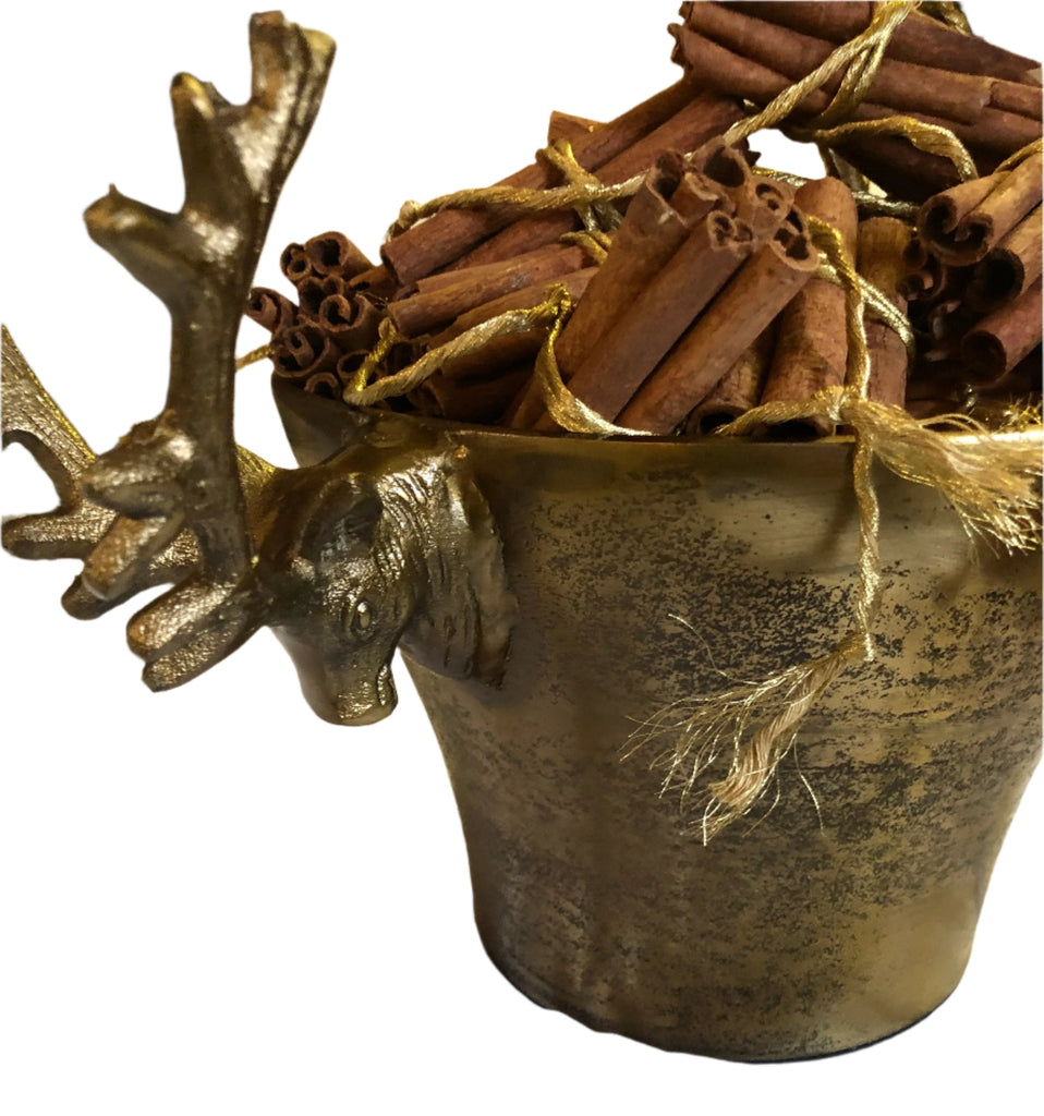Reindeer Bowl & 20 x mini Sweet Cinnamon Bundles, Gold cord. + oil 30ml *free shipping within Australia* ( 1 available)
