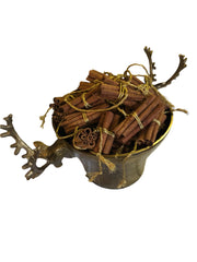 Reindeer Bowl & 20 x mini Sweet Cinnamon Bundles, Gold cord. + oil 30ml *free shipping within Australia* ( 1 available)