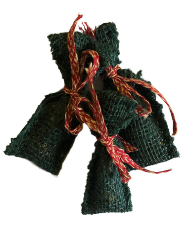 Sachet of Christmas Spices (Christmas green natural fabric) Bag of 3