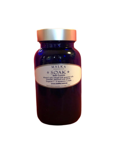 *special price last of batch* SOAK (relaxation blend) Mineral Bath Salts / Scrub - 200g For bath or footbath (2 available at this price)