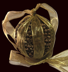 Christmas Spice - Clove Bud Pomander (gold) + oil 10ml, gift boxed
