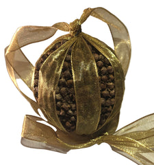 Christmas Spice - Clove Bud Pomander (gold) + oil 10ml, gift boxed