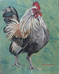 HAUGHTY oil on canvas Liz Moore Golding 40cm x 50 cm