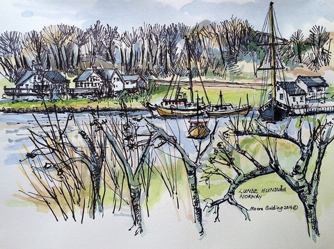 Lunde, Hundvåg, Norway. 2014 Elizabeth Moore Golding Original Artwork