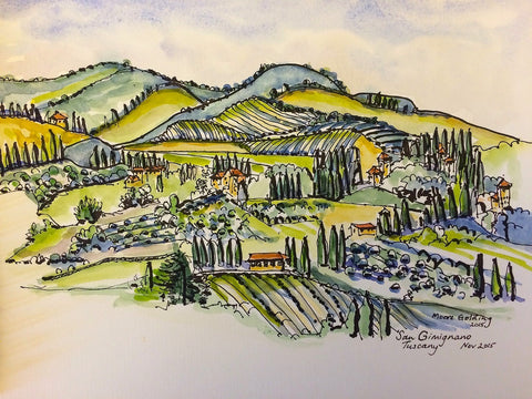 San Gimignano, from the wall  2015 Elizabeth Moore Golding Original Artwork