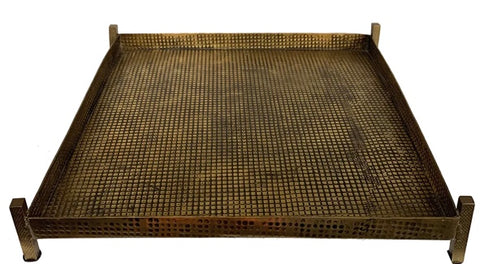 Square Tray with little legs, ‘antique gold’