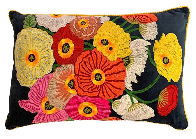 Embroidered Velvet Cushions, Limited stock (free standard shipping within Australia)