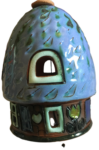 Bell - 1 house with round roof, ceramic, hand made