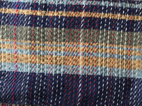 Blue & Caramel Rug/throw ("rescued wool"), limited stock 150cm x 120cm