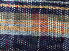 Blue & Caramel Rug/throw ("rescued wool"), limited stock 150cm x 120cm