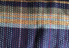 Blue & Caramel Rug/throw ("rescued wool"), limited stock 150cm x 120cm