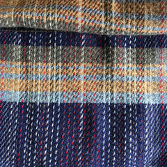 Blue & Caramel Rug/throw ("rescued wool"), limited stock 150cm x 120cm
