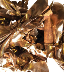 Gold Metallic Ribbon Cinnamon Single Quill for table setting, home decor