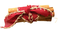 6 x Bundles of Sweet Cinnamon Quills, (10cm, 70g, ribbon: red, natural)
