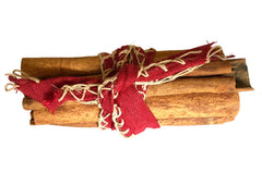 6 x Bundles of Sweet Cinnamon Quills, (10cm, 70g, ribbon: red, natural)
