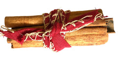 6 x Bundles of Sweet Cinnamon Quills, (10cm, 70g, ribbon: red, natural)