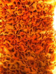 Throw/Rug hand spun, dyed and knitted (orange)