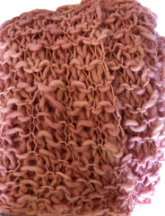 Throw/Rug hand spun, dyed and knitted (soft pink)