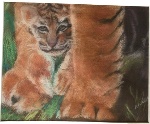 ‘Hiding Place‘ soft pastel, Aileen Stinten original artwork