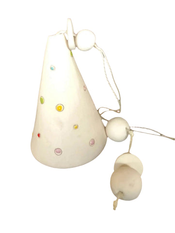 Cream dotty cone, ceramic, hand made (x 6 bells)