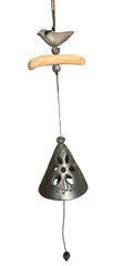 *SPECIAL PRICE - LAST ONE*  Bell - charcoal colour with cutwork flowers, ceramic, hand made