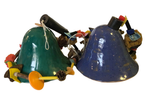 Super Bell - ceramic, hand made, suspended with seaweed & reclaimed plastic,  (2 colours, available)