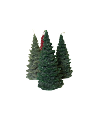 Candle, Green Christmas Tree, (recycled wax)