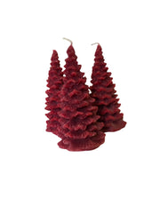 Candle, Red Christmas Tree, (recycled wax)