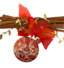 Red, Orange, White & Gold Metal Disc Bauble