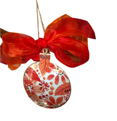 Red, Orange, White & Gold Metal Disc Bauble