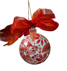 Red, Orange, White & Gold Metal Disc Bauble