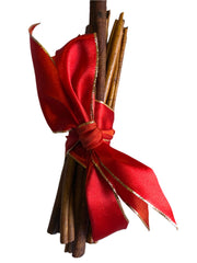 Sweet Cinnamon Quills Bundle 120g, ribbon - red satin with gold edge