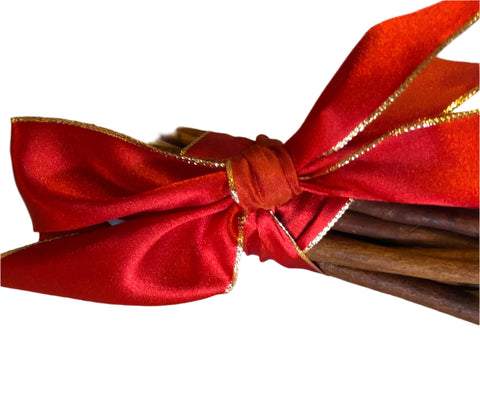 Sweet Cinnamon Quills Bundle 120g, ribbon - red satin with gold edge