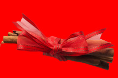 Sweet Cinnamon Quills Bundle 120g, ribbon - red with metallic green thread