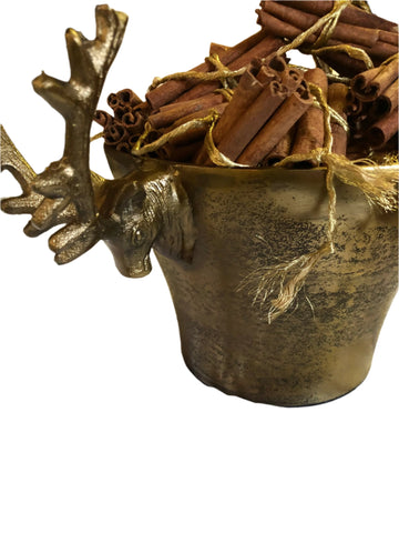 Reindeer Bowl & 20 x mini Sweet Cinnamon Bundles, Gold cord. + oil 30ml *free shipping within Australia* ( 1 available)