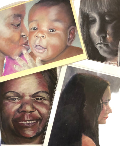 Selection of 4 note card reproductions of Aileen Stinten original artwork
