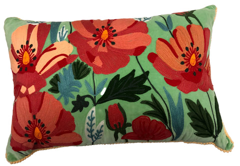 New cushions:  poppies & sage