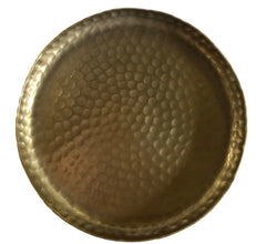 Tray/dish, antique gold colour, hammered effect (large) + Sweet Cinnamon Bundles & Oil