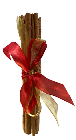 Sweet Cinnamon Quills Bundle 100g 20cm (Metallic gold organza & red satin)