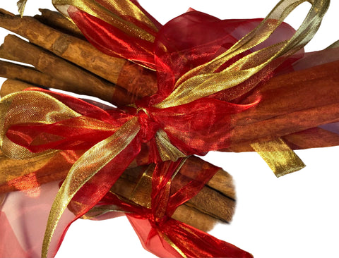 Sweet Cinnamon Quills Bundle 100g 20cm (Metallic gold & red organza)