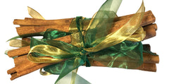 *Odd Bunch* Sweet Cinnamon Quills, metallic gold and green organza ribbon, pack of 3 x bundles, (each approx 100g 16cm+)