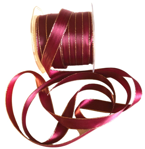 Burgundy Decorative Ribbon, 100 metres