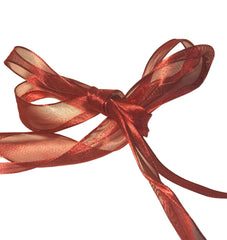 Red Ribbon Metallic Sheen, Wired 10 metres per roll. 2 widths available