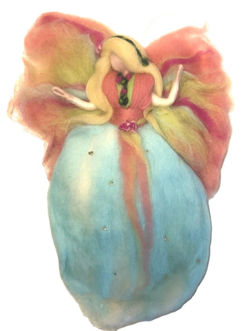 Fairy, hand made, wool felt (candy pastel)