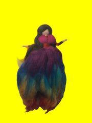 Fairy, hand made, wool felt (rainbow)
