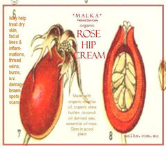 Organic Rose Hip Cream - Freshly Made to order 220ml