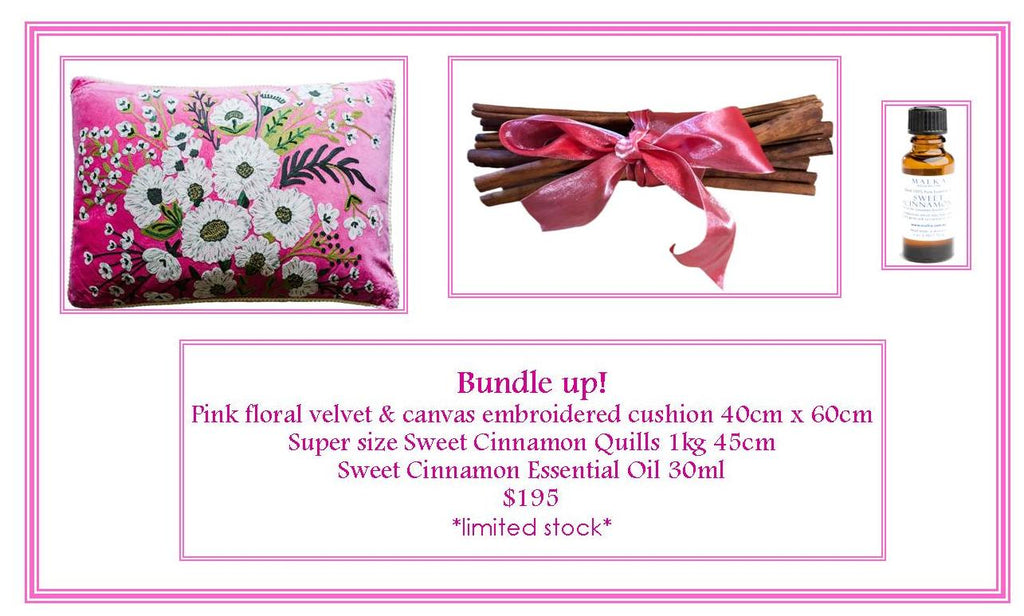 Bundle Up! Cushion, Super Size Sweet Cinnamon Quills & Oil 30 ml (spring flowers)