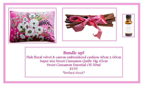 Bundle Up! Cushion, Super Size Sweet Cinnamon Quills & Oil 30 ml (spring flowers)